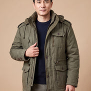 Bartholomew Hooded Multi-Pocket Padded Military Jacket for Men in Winter Parka Style