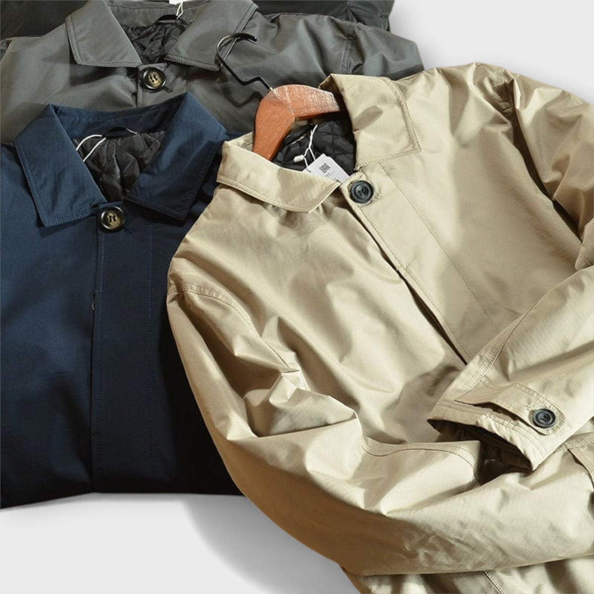 Men's Weather-Resistant Coat with Quilted Lining