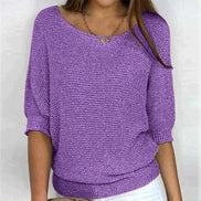 Jade Relaxed-Fit Batwing Sleeve Knitted Jumper for Women