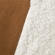 Sherpa-Lined Suede-Finish Lapel Jacket with Mid-Length Tailored Cut