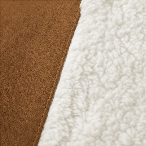 Sherpa-Lined Suede-Finish Lapel Jacket with Mid-Length Tailored Cut