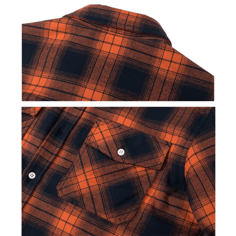 Men's Sherpa-Lined Plaid Flannel Shirt Jacket with Button Pockets