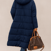 Sasha Faux Shearling-Lined Longline Winter Coat for Women