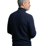 Men's Knit Turtleneck Jumper with Ribbed Collar