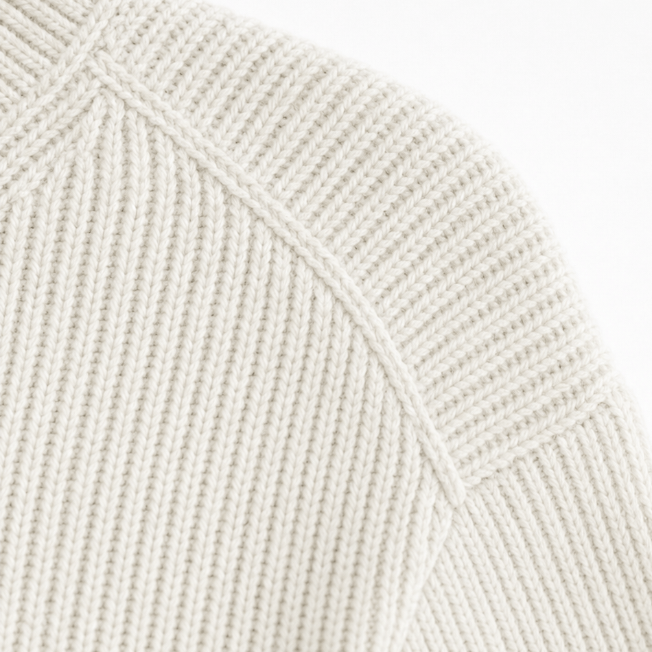 Vessa Ribbed V-Neck Button Detail Women's Knitted Jumper