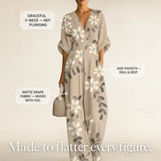 Floral Print Wide-Leg Jumpsuit with Cinched Waist and Pockets