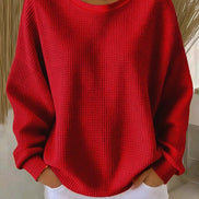 Lucille Oversized Waffle-Knit Women's Jumper with Dropped Shoulders