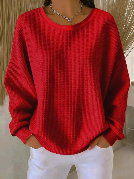 Lucille Oversized Waffle-Knit Women's Jumper with Dropped Shoulders