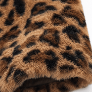 Women's Leopard Print Faux Fur Longline Coat with Open Front