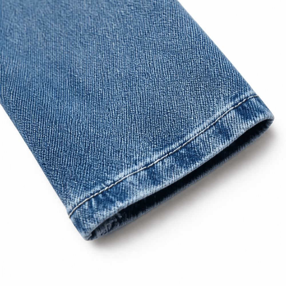 Ruffle-Trim Open-Front Denim Jacket for Women
