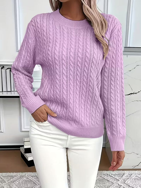 Ravae Cable-Knit Crew Neck Jumper for Women