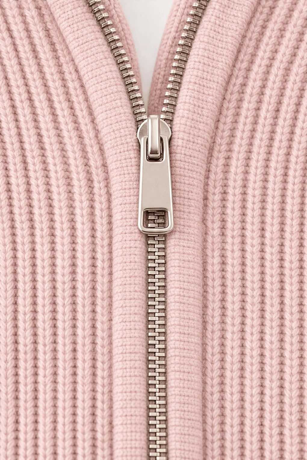 Women's Ribbed Zip-Up Hooded Cardigan with Drawstring Hood