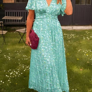 Amelia Floral Wrap Maxi Dress for Autumn Wedding Guests