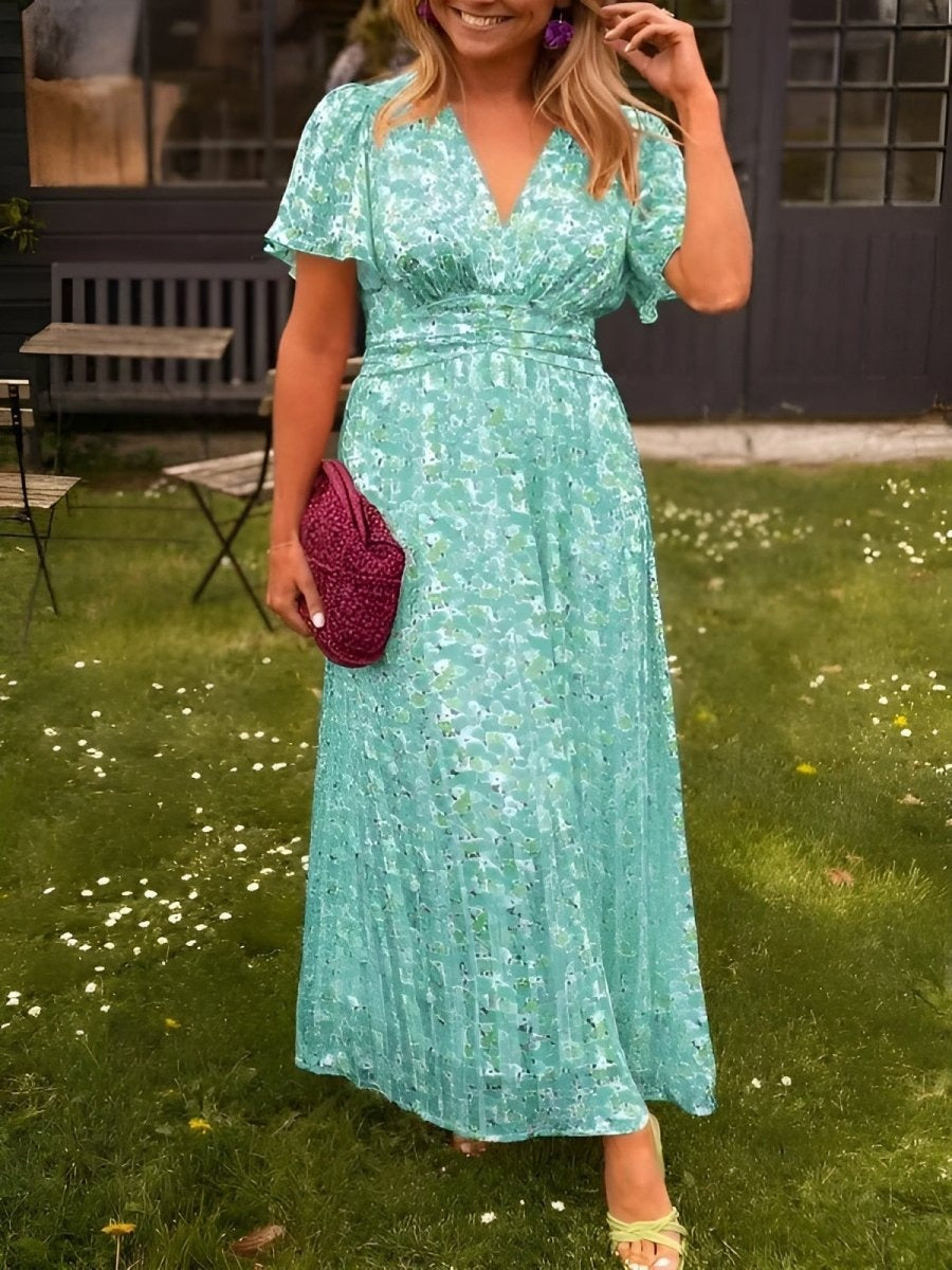 Amelia Floral Wrap Maxi Dress for Autumn Wedding Guests