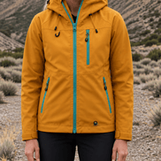 Hooded Waterproof Windproof Rain Coat with Adjustable Cuffs