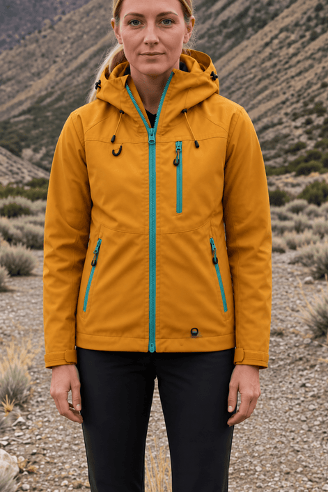 Hooded Waterproof Windproof Rain Coat with Adjustable Cuffs