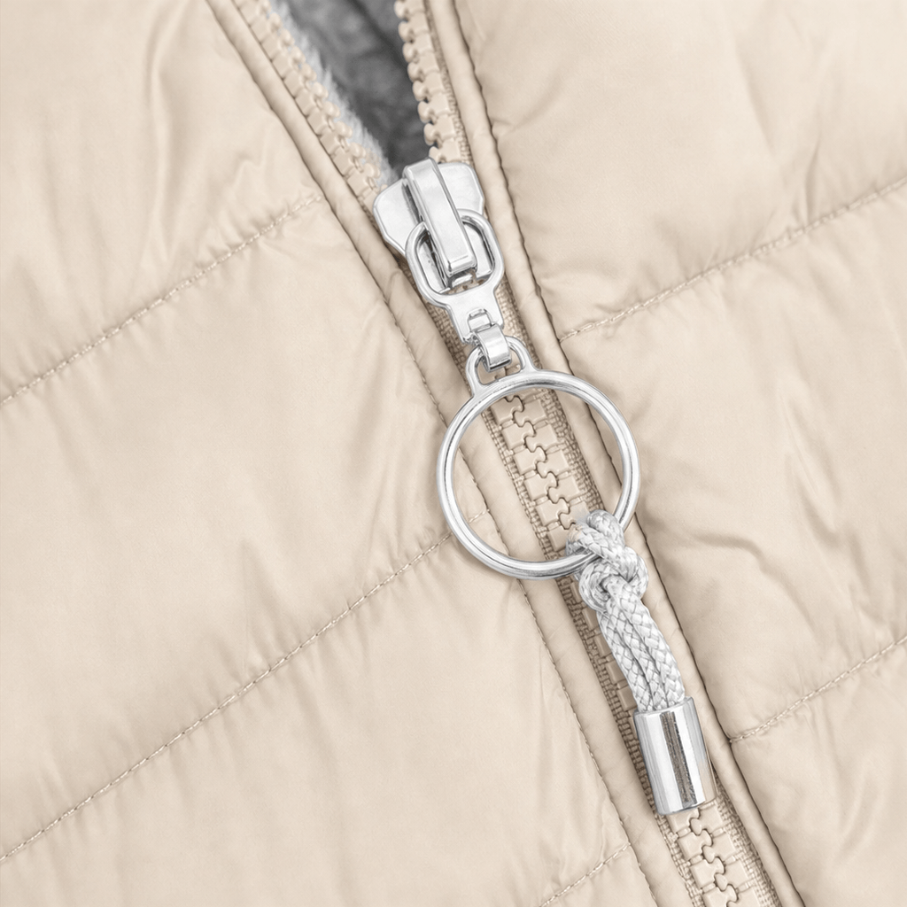 Women's Longline Quilted Puffer Jacket with Hood and Zip Pockets