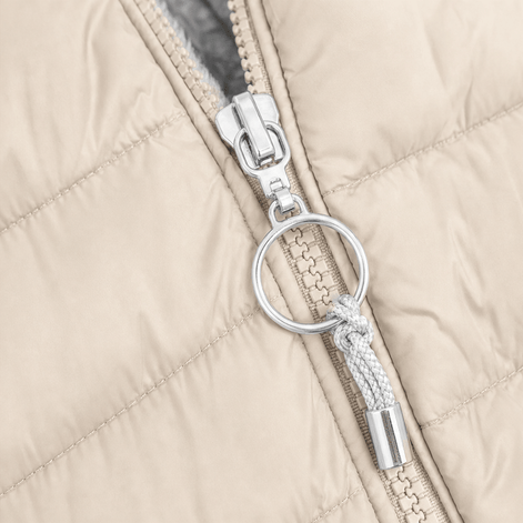 Women's Longline Quilted Puffer Jacket with Hood and Zip Pockets